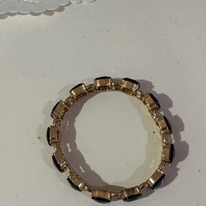 Elegant Gold and Black Stretch Bracelet